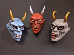 Miniature 3D Printed Krampus Mask