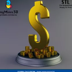 Money Sign Ornament for Lucky | 3D print models.