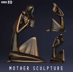 Mother and son - Stylized Figure Sculpture