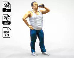 N2 man drinking wine with bottle