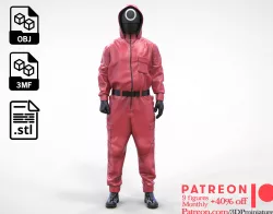 N2 Squid Game Pink Soldier armed