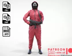 N2 Squid Game Pink Soldier armed