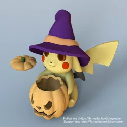 Pikachu With Pumpkin Pokemon Halloween