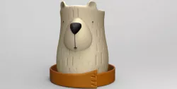 Polar Bear Pod Planter with saucer and drainage