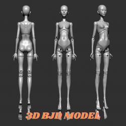 BJD doll body 27cm 3D model 3D printable