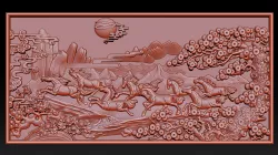 Race Horse wood carving file stl OBJ and ZTL for CNC