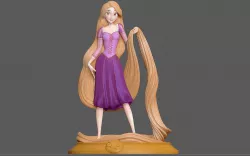 RAPUNZEL PRINCESS STATUE DISNEY ANIME PRETTY GIRL 3D print model