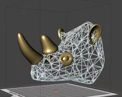 RHINO WIREFRAME 3D SCULPTURE
