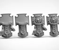 Sci fi knight guard shields of the blade