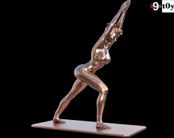 Sculpt Yoga pose - Crescent Lunge Halfway Fold