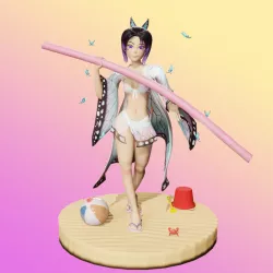 Shinobu Kocho Beach day - Demon Slayer 3D print STL 3D print model