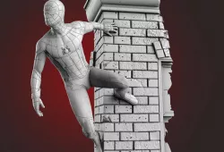 Spider man 3D model STL for 3D Print CNC Carving Relief 3D print model