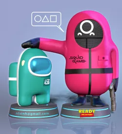 Squid Game - Among us and Fall Guys