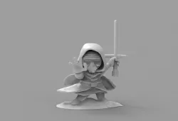 Star Wars Chibi Kylo Ren Sith With Light saber PRINTING DIORAMA