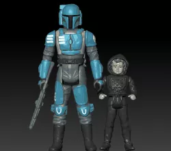 STAR WARS DEATH WATCH MANDALORIAN AND DIN DJARIN ACTION FIGURE KENNER STYLE. SEASON 2