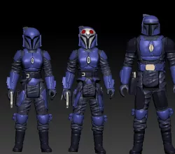 STAR WARS .STL THE MANDALORIAN, Bo Katan and crew OBJ. KENNER STYLE ACTION FIGURE.
