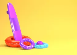 surfboard and floats
