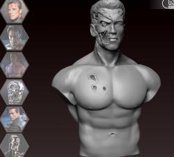 T800 Smooth Terminator Endoskull Printable WithBase (not ExoSkull