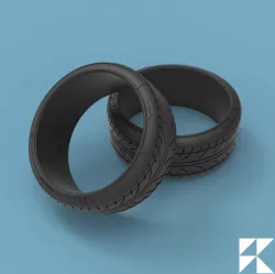 Tires - stretched and cambered tire - for model cars and diecast