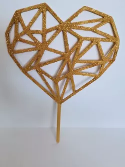 Topper corazon poligonal