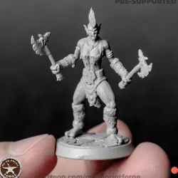 Tribe Troll Female Berserker with axes
