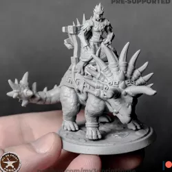 Tribe Troll Female Priest on a Dinosaur