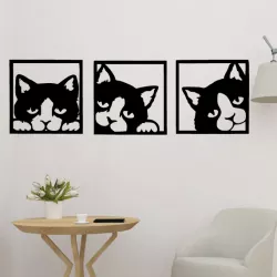 Triple Cat Wall Art