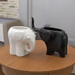 Two Elephants Planter Pot, Printable Plant Pot, Animal Planter indoor, Cute Planter