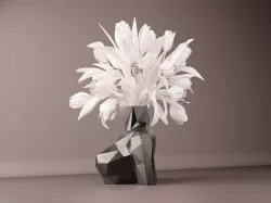 Vase lowpoly woman bust