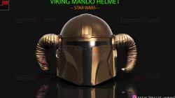 Viking Mandalorian Helmet - Goat Horns - High Quality Model 3D print model