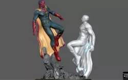 VISION VS WHITE VISION FROM MARVEL MCU DRAMA WANDA VISION CHARACTER