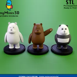 We Bare Bears Miniatures | 3D print models.