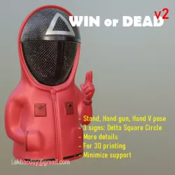 Win or Dead v2: gun and v pose Squid game red characters