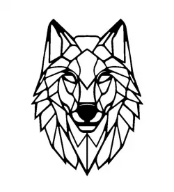 Wolf 2D - Wolf Wall Sculpture