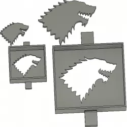 Wolf head stencil