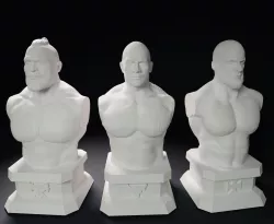 WWE Pack Busts - The Rock - Triple H - Brock Lesnar