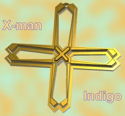 Х-man  Indigo-Kinder neck pendant protective cross necessary accessory Gift Jewelry cross-08x 3D print model cnc