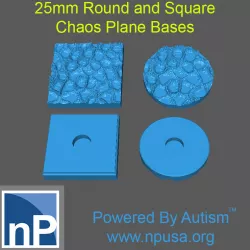 25mm Round and Square Chaos Plane or Alien World Bases