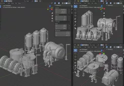 28mm sci-fi terrain facility industrial city implants for wargames