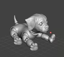 3d Jointed Puppy Dog Lying Down