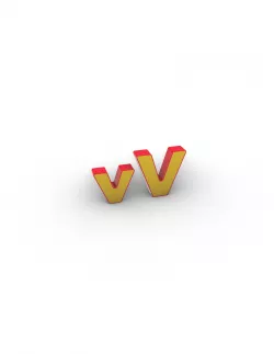 3D print - LETTERS - "v" and "V" - 250mm