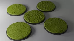 5x 80mm round bases with dry ground