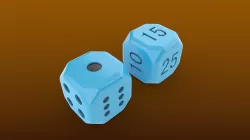 6-sided die and warhammer artillery die