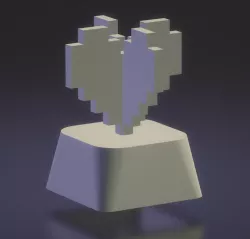 8Bit Double Heart Key Cap