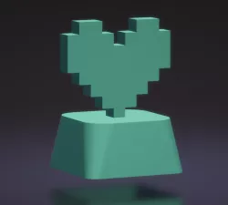 8Bit Heart Key Cap