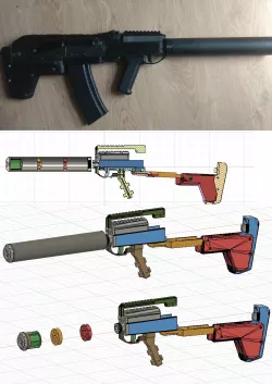 Airsoft AK Bullpup + Suppressor