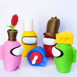 Among us with a lot of Hats (splitted, NO NEED TO PAINT!)