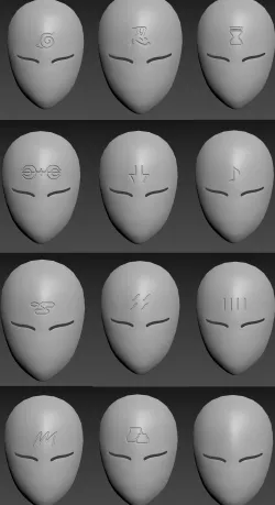 Anbu Mask Pack - Naruto