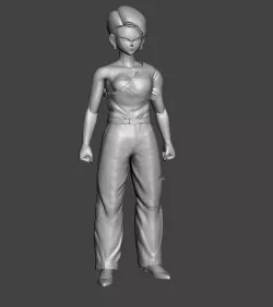 Android 18 (Dragon ball GT) battle damaged 3D Model