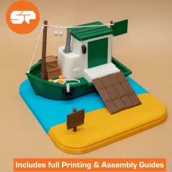 Animal Crossing Redd Treasure Trawler 3D Model - Amiibo Scale - 3d Printable Animal Crossing New Horizons Redd Boat